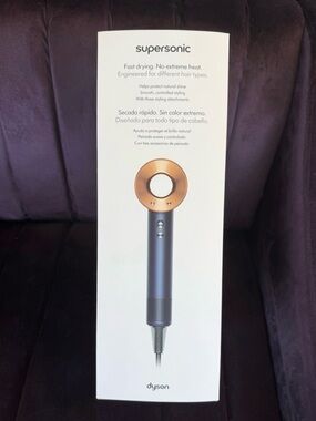Dyson Supersonic Hair Dryer in Metallic Purple with Rose Gold Ring